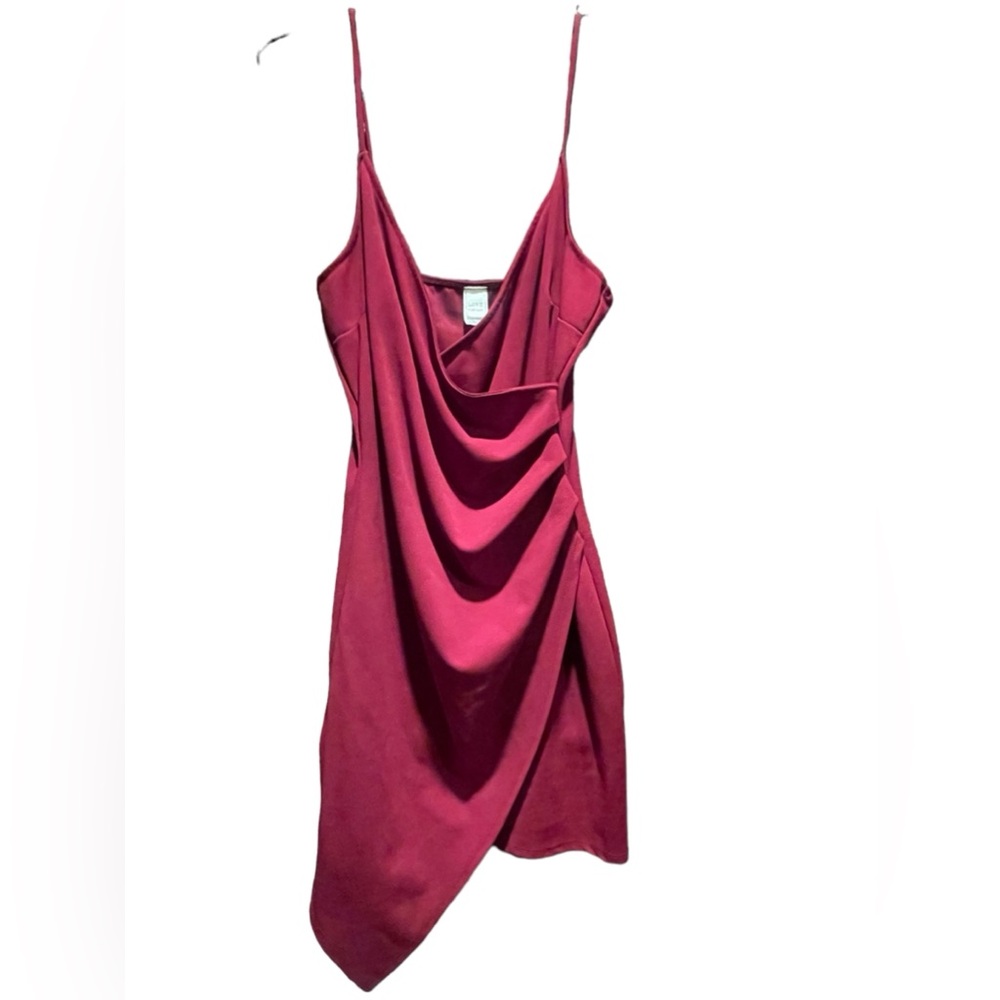 Love Vintage Burgundy Mini Dress 95%Polyester & 5%Spandex Fits Medium and large